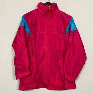 Retro Pink and Blue Windbreaker Womens Size Medium